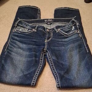 American Eagle Outfitters Women's Dark Blue Skinny Jeans